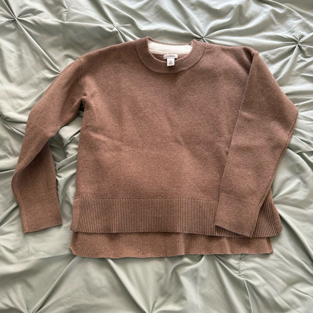 L.L. Bean Women's Light Brown Crew Neck Sweater